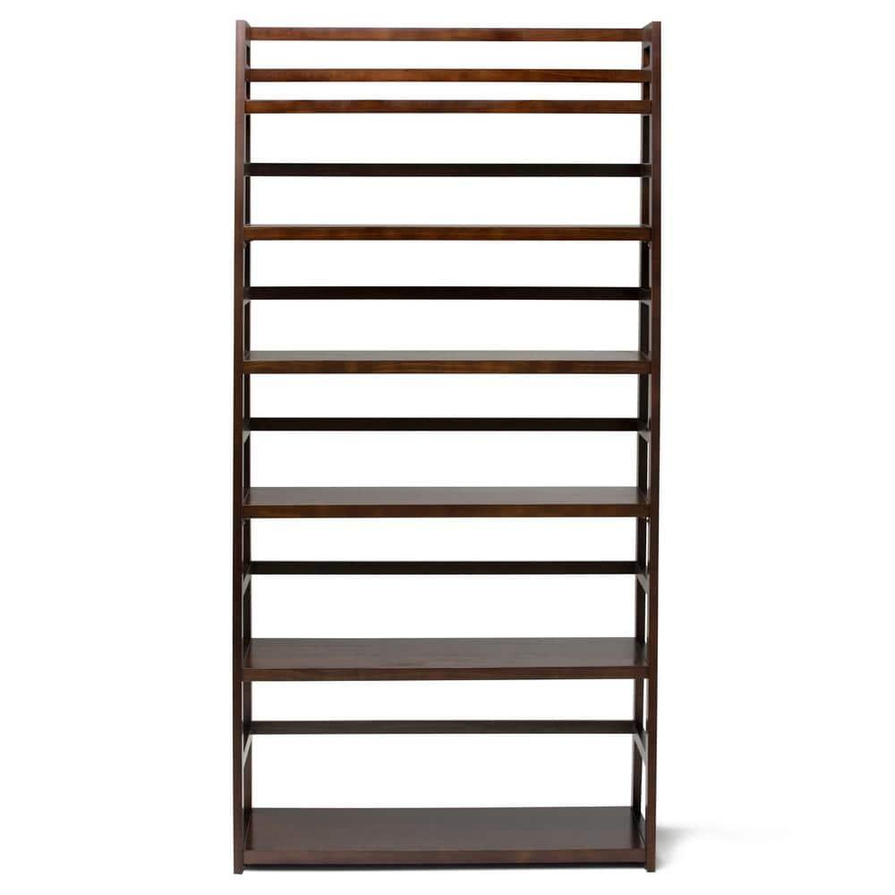 Simplihome Wide Bookcase, Acadian, Walnut