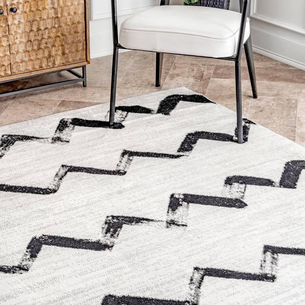 Nuloom Addison Chevron 9x12 Indoor Area Rug for Living Room Bedroom Dining Room Kitchen, Grey/Ivory