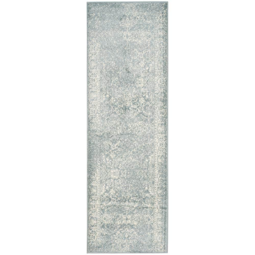 Adirondack ADR109 Machine Made Indoor Runner - Slate/Ivory - 2'-6"x8' - Safavieh