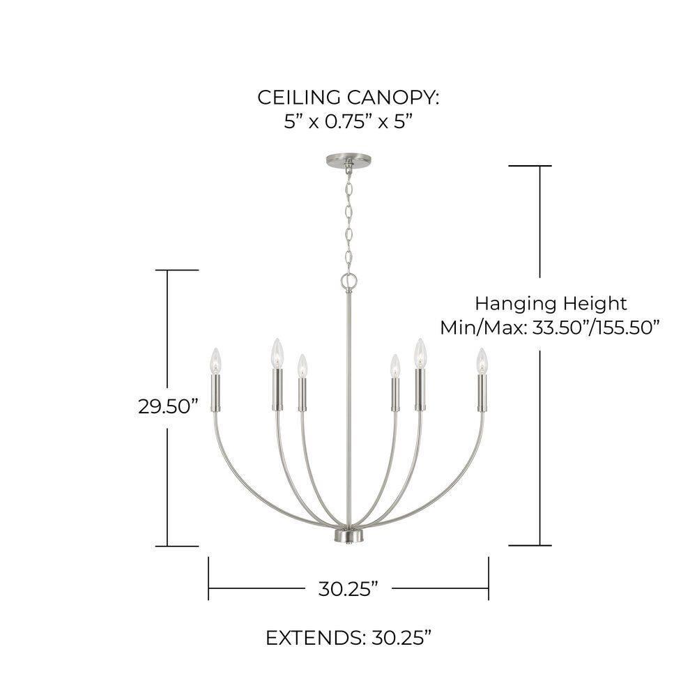 Ansley 6 Light Metal Dimmable Chandelier