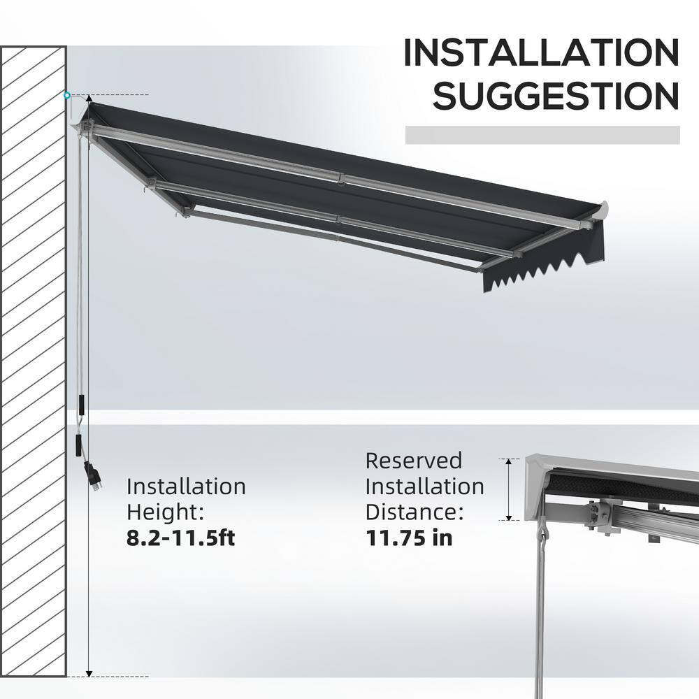 Outsunny Outsunny Polyester Cover Retractable Patio Awning