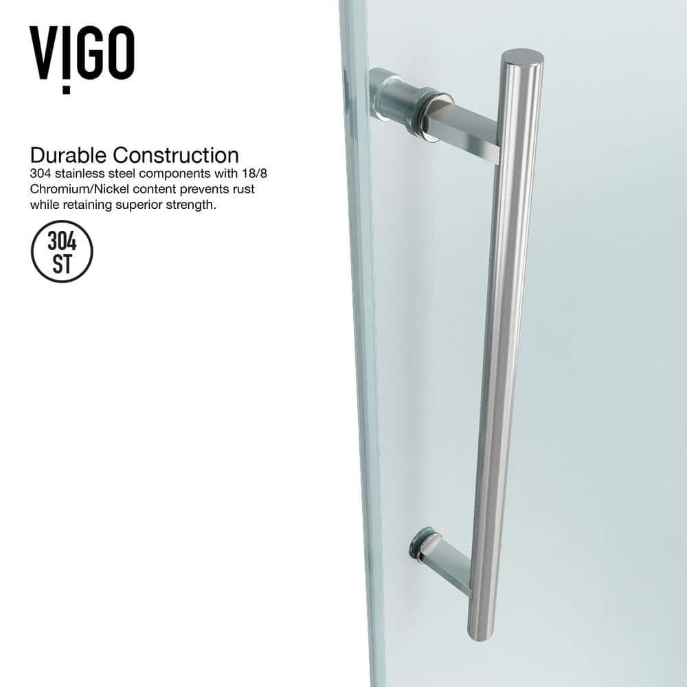 VIGO Winslow 48" W x 36" D x 80" H Sliding Frameless Shower Enclosure with 3/8  Clear Glass&Base VG6051STCL48WL