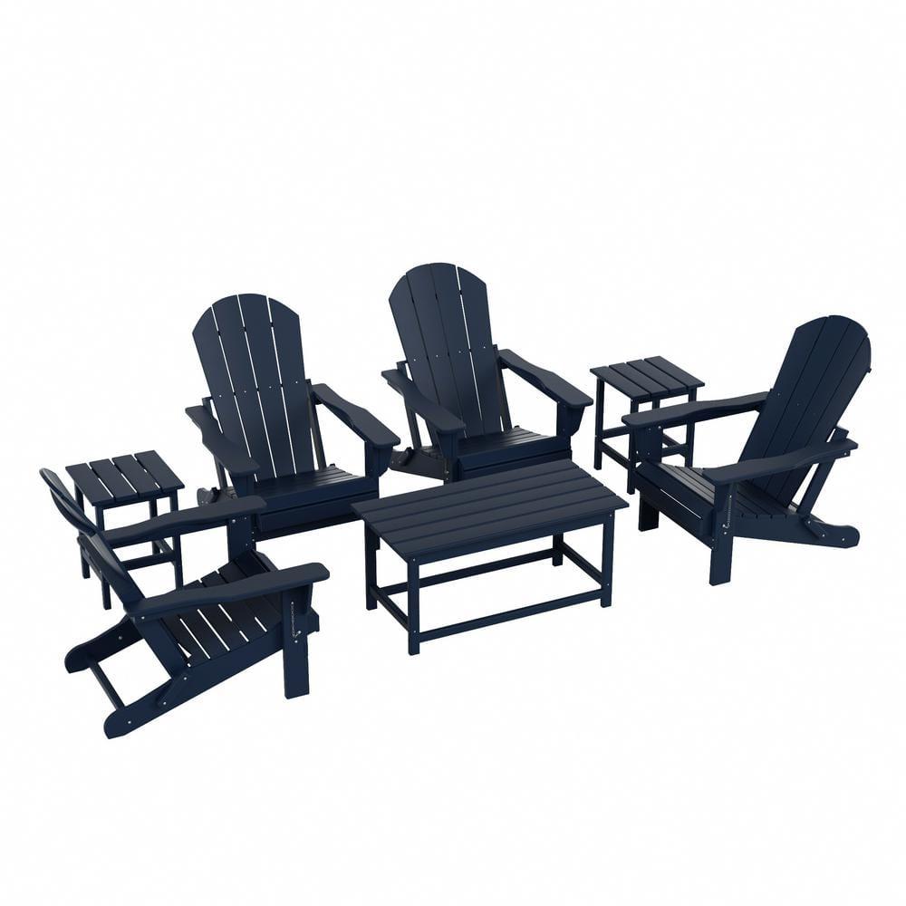 Polytrends  Laguna Hdpe All Weather Outdoor Patio Coffee And Side Tables (3-Piece Set) Navy Blue