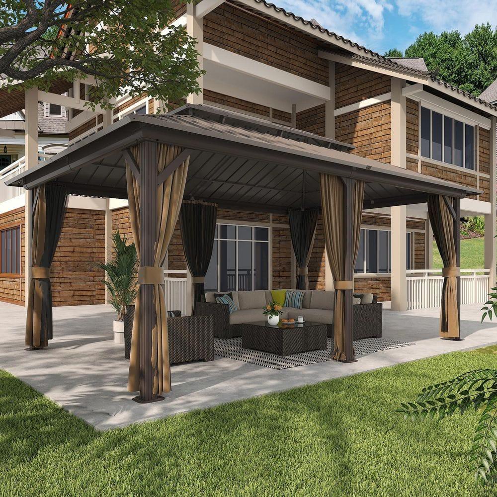 EAGLE PEAK Outdoor Aluminum Frame Hardtop Patio Gazebo