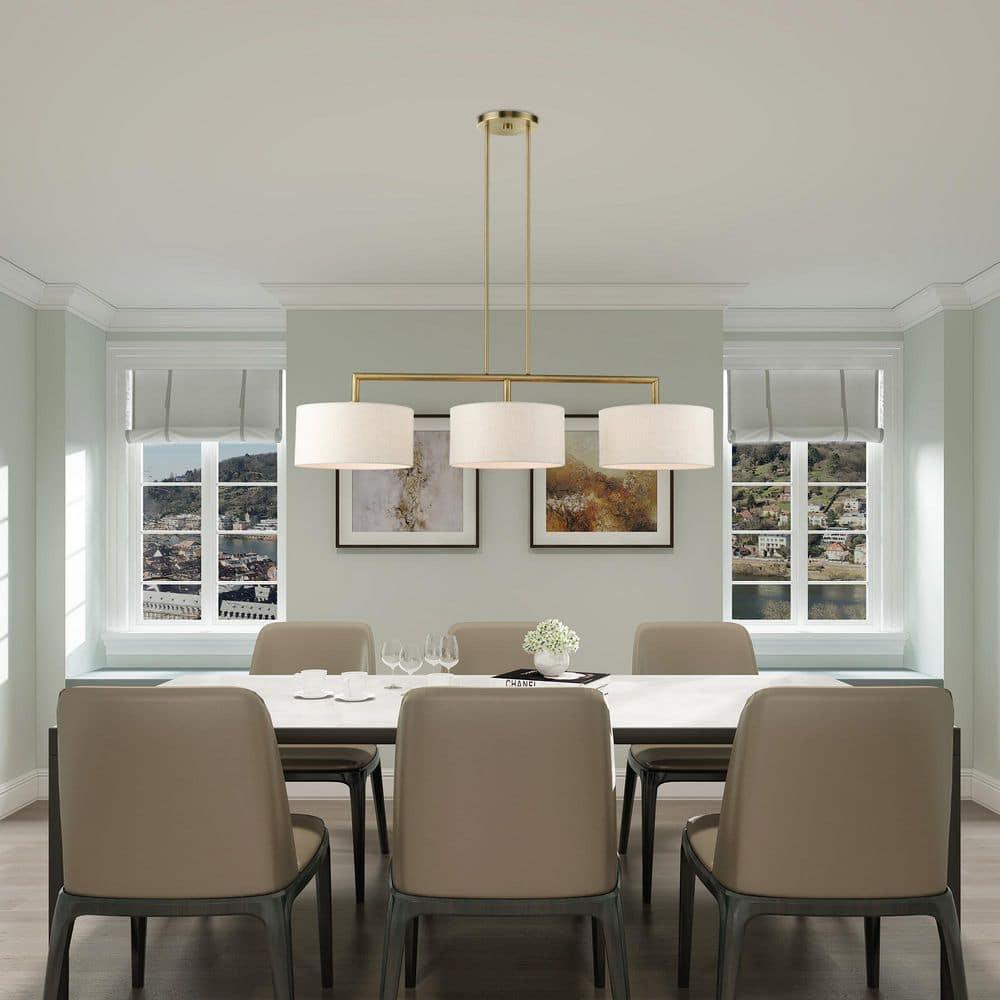 Livex Lighting Meridian 3 - Light Chandelier in  Antique Brass