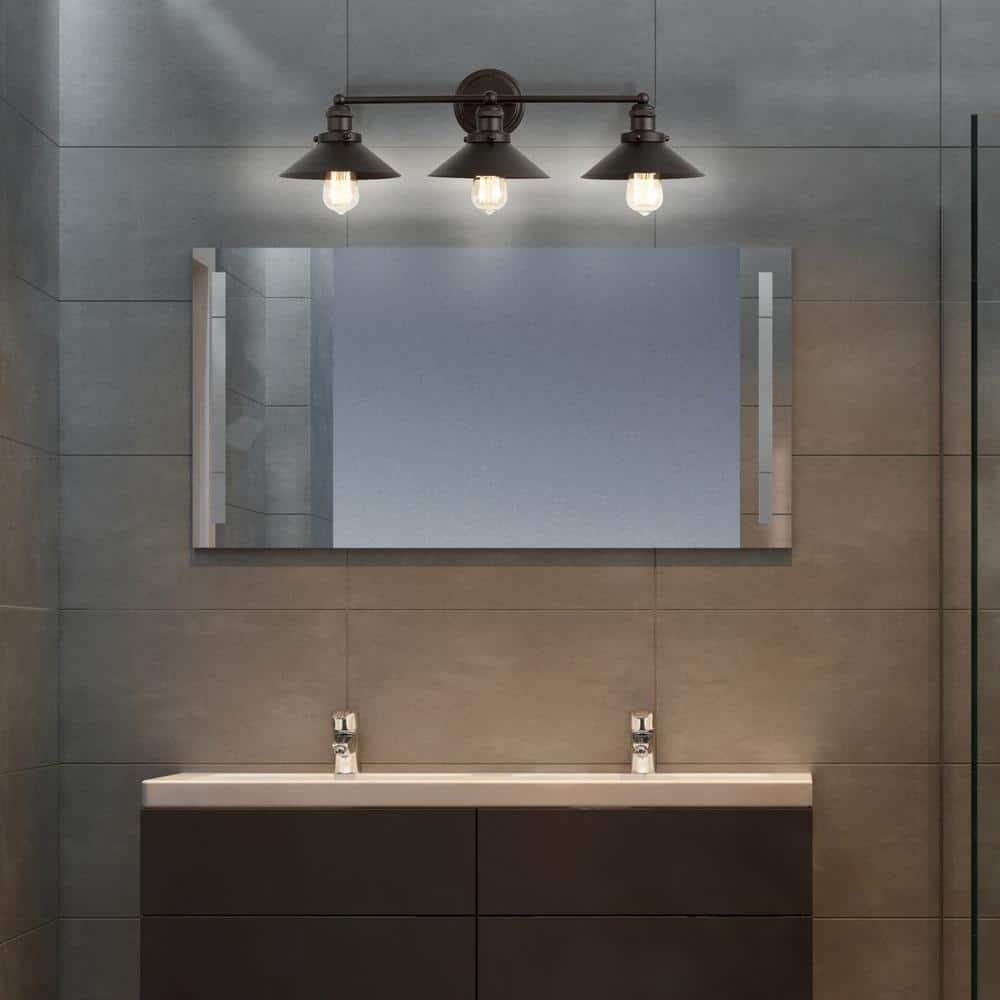 July 26.5" 3-light Metal Vanity Light, Oil Rubbed Bronze