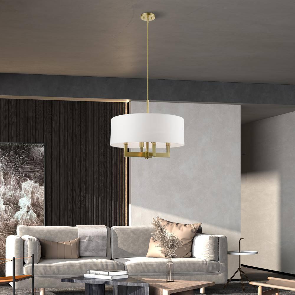 Livex Lighting Cresthaven 4 - Light Chandelier in  Antique Brass
