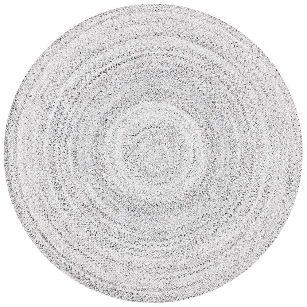Braided BRD800 Hand Woven Area Rug - Silver/Charcoal - 8' round - Safavieh.