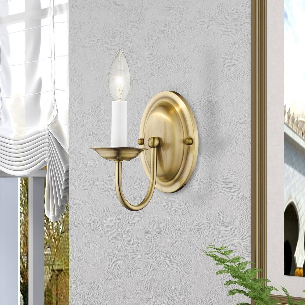 Livex Lighting Home Basics 1 - Light Wall Light in  Antique Brass