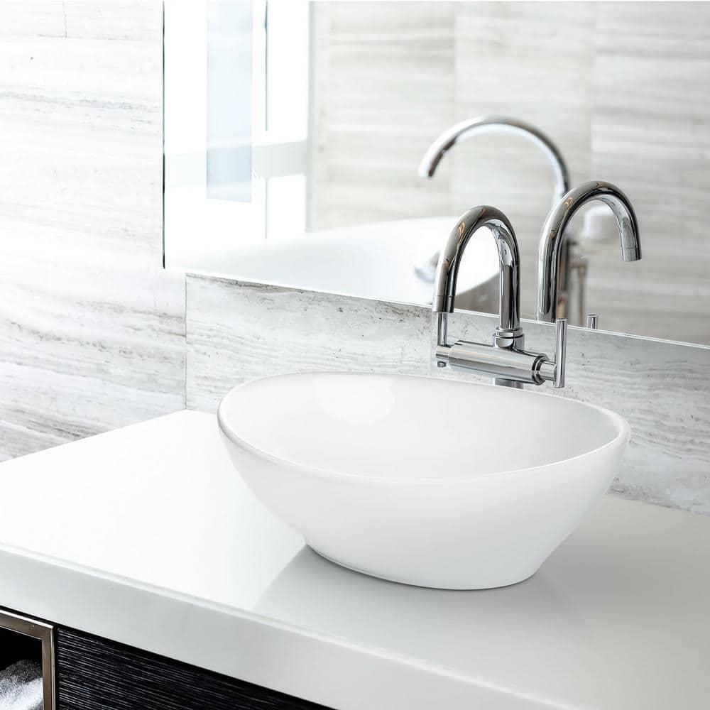 Miligore 16'' White Ceramic Oval Bathroom Sink