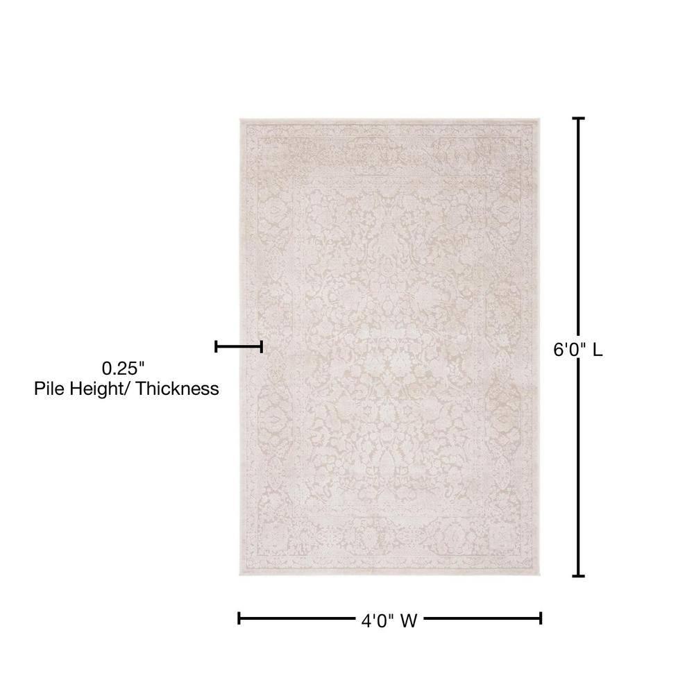 Reflection RFT667 Power Loomed Area Rug - Creme/Ivory - 4'x6' - Safavieh.