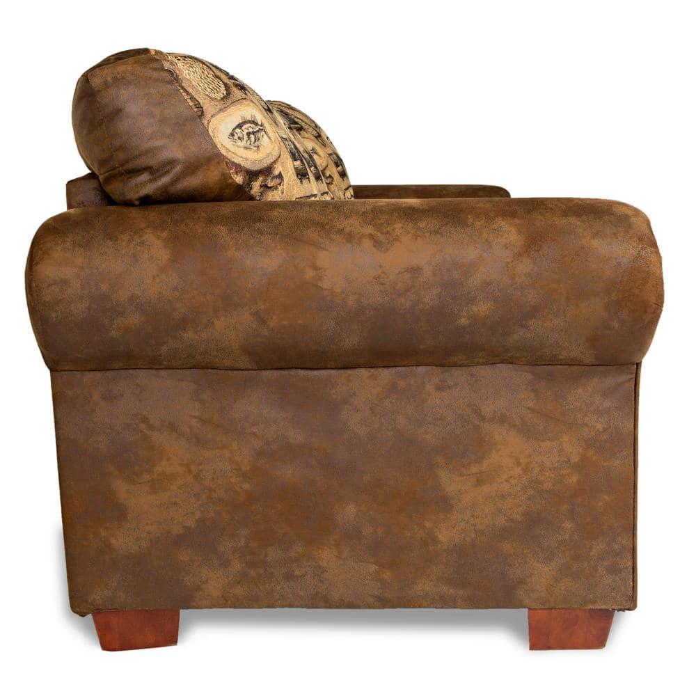 American Furniture Classics Traditional Microfiber Wild Horses Sofa in Brown