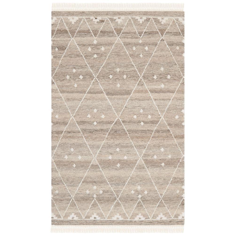 Natural Kilim NKM316 Hand Woven Indoor Accent Rug - Natural/Ivory - 3'x5' - Safavieh.