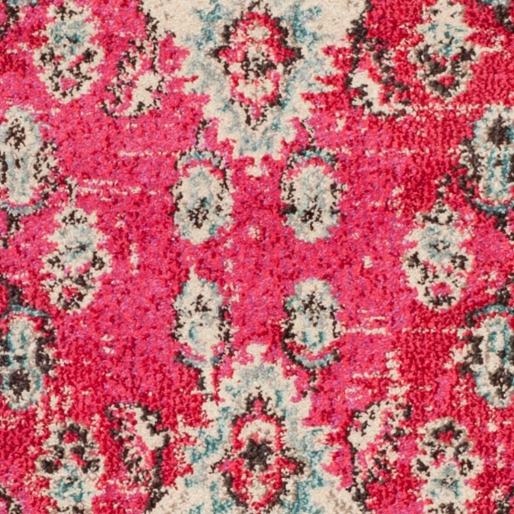 Monaco MNC243 Power Loomed Indoor Area Rug - Pink/Multi - 5' Round - Safavieh
