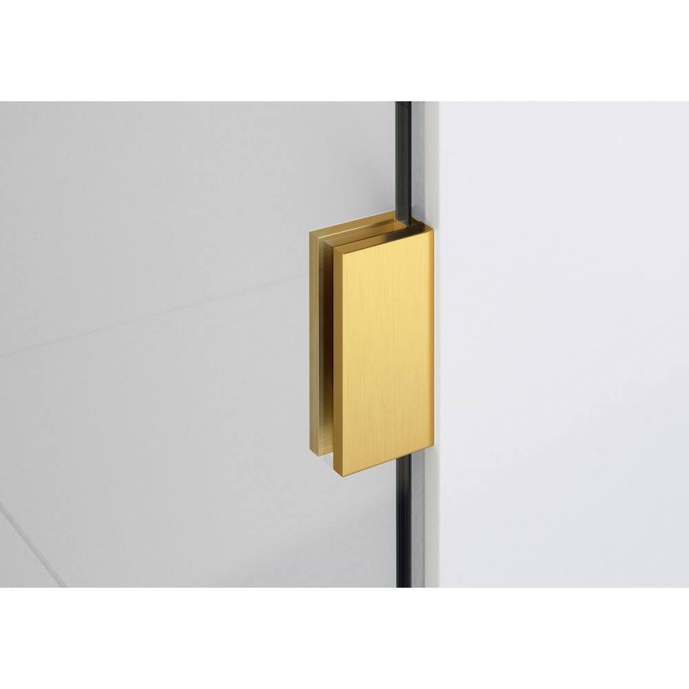 Illume 59 in. x 37 in. x 78 in. 90-degree Fully Frameless Wall Hinged Glass Shower Enclosure