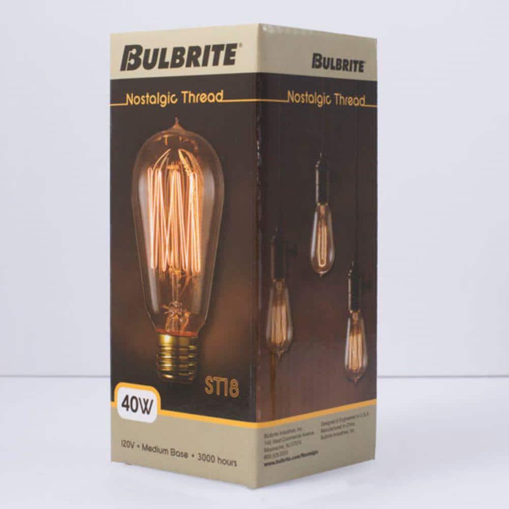 40 Watt Dimmable Nostalgic Edison Squirrel Cage-Style ST18 Light Bulb