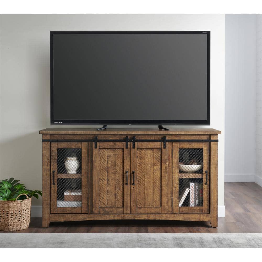 Chesapeake Solid Wood TV Stand Natural Brown Finish - Martin Svensson Home