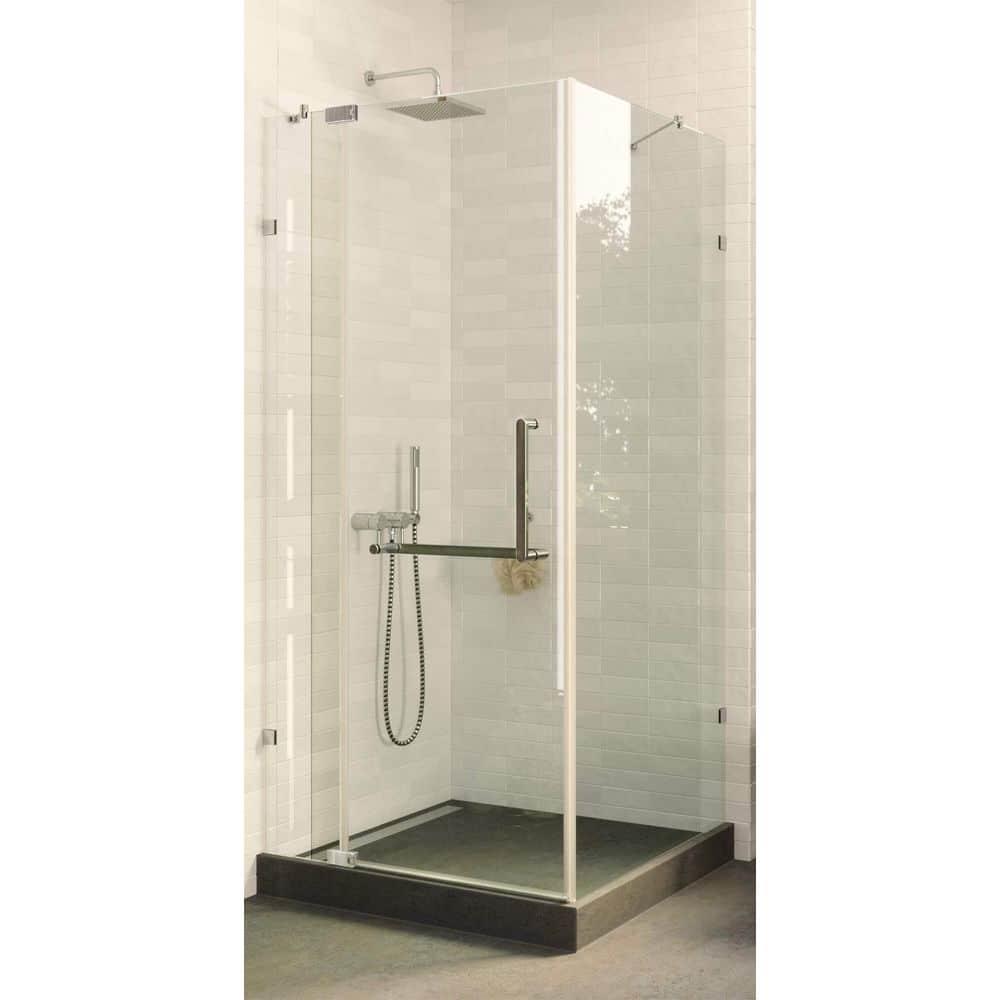 Frameless Shower Enclosure Hinged Tempered Glass - 40" W x 40" D x 74" H