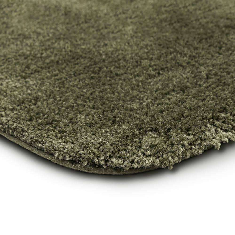 BrylaneHome The Elegance Bath Rug Collection - Bath Rug - 17" W 24" L, Olive