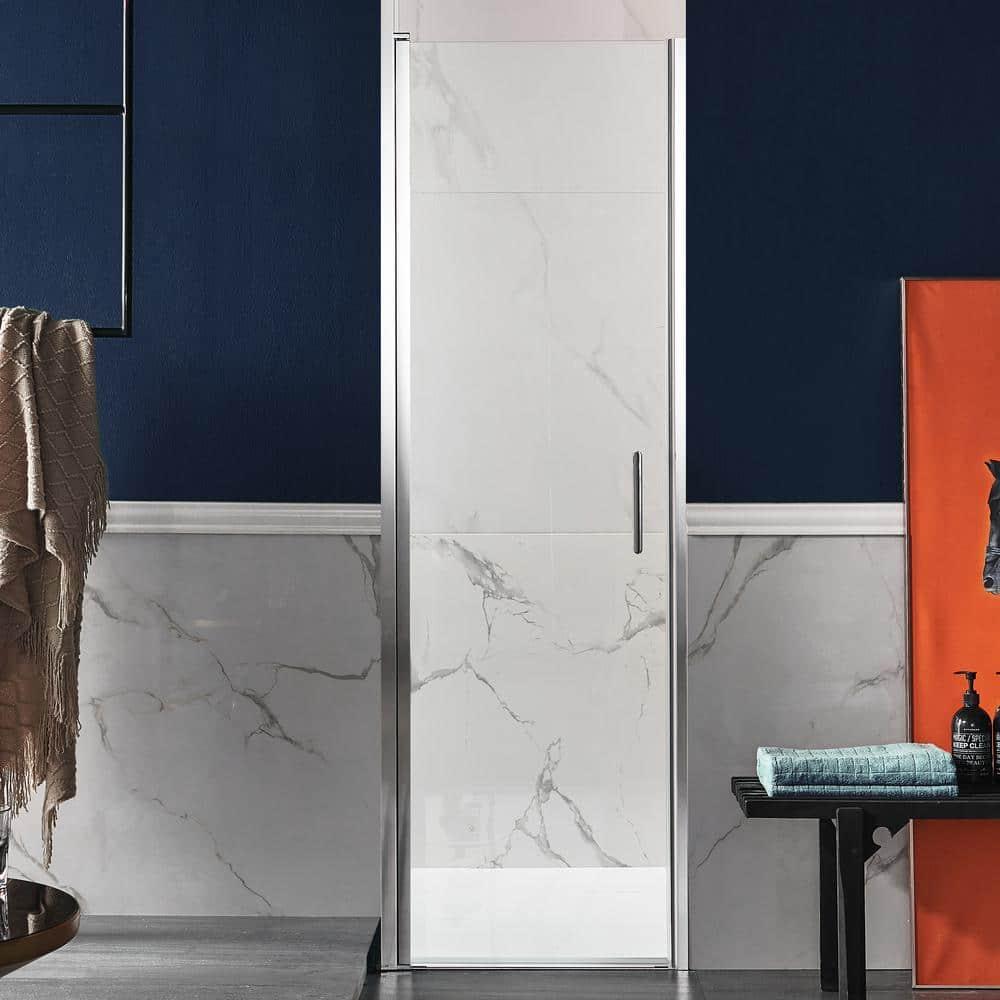 Lancer Series 29" W x 72" H Hinged Semi-Frameless Shower Door