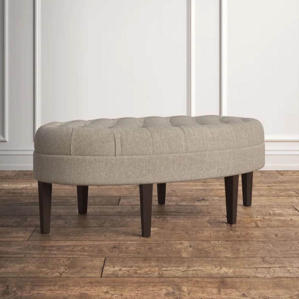 Martin Button Tufted Oval Cocktail Ottoman