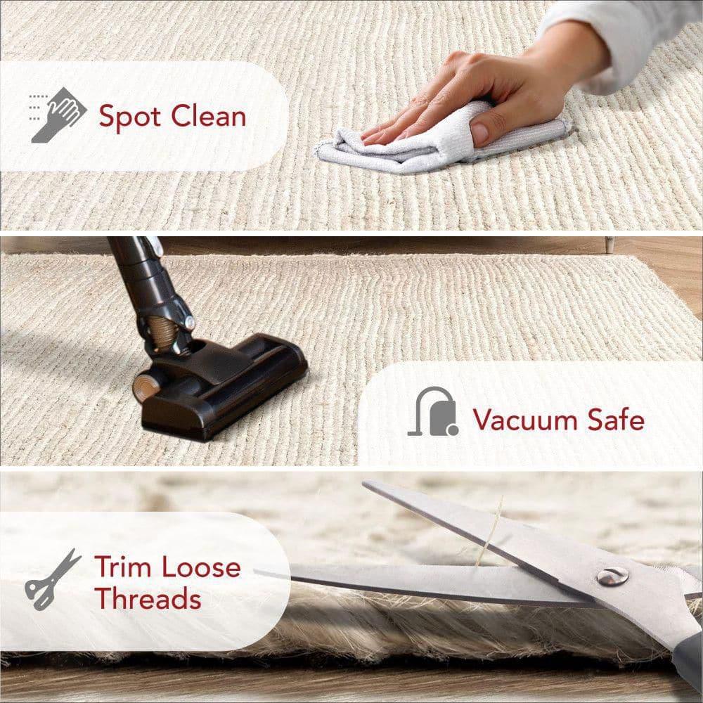 Nuloom 10 Square Rigo Jute Hand Woven Indoor Area Rug, Off White, Solid Farmhouse Design, Natural Fiber Bedroom, Living Room, Kitchen,