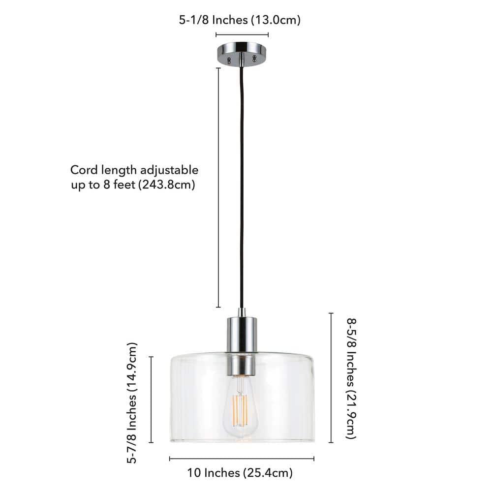 Evelyn&Zoe Industrial Clear Glass Pendant
