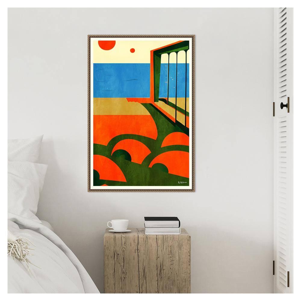 23"x33" Amalfi Coast View by Bo Anderson Framed Canvas Wall Art Print Bronze - Amanti Art