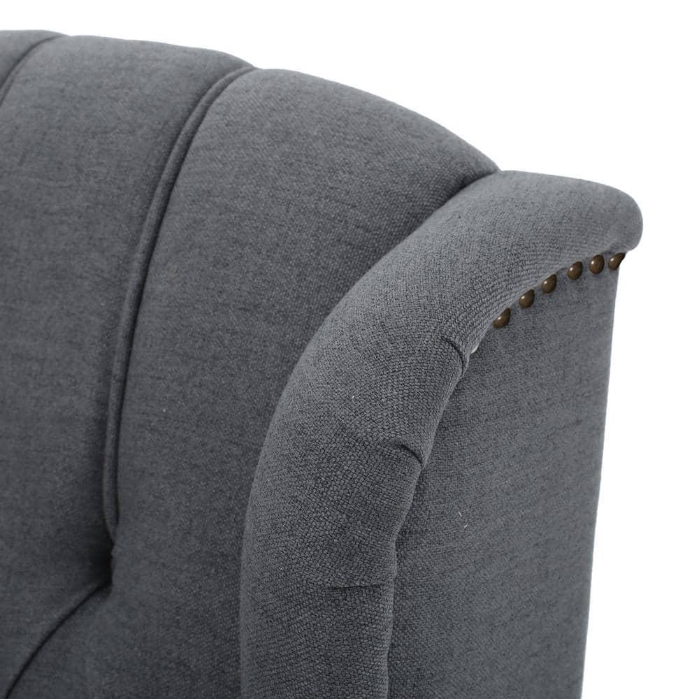 Noble House Walter Wingback Fabric Recliner, Set of 2, Gray