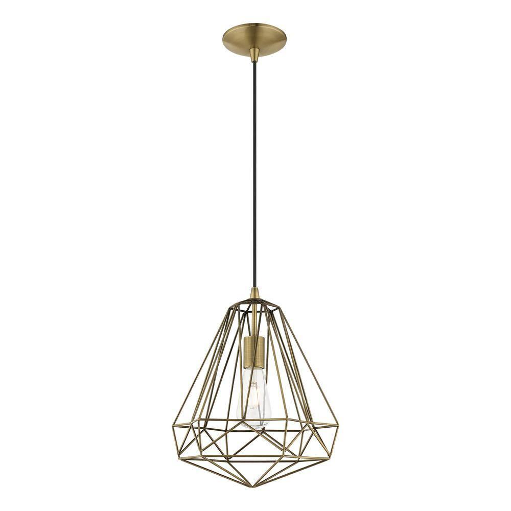 Livex Lighting Knox 1 - Light Pendant in  Antique Brass