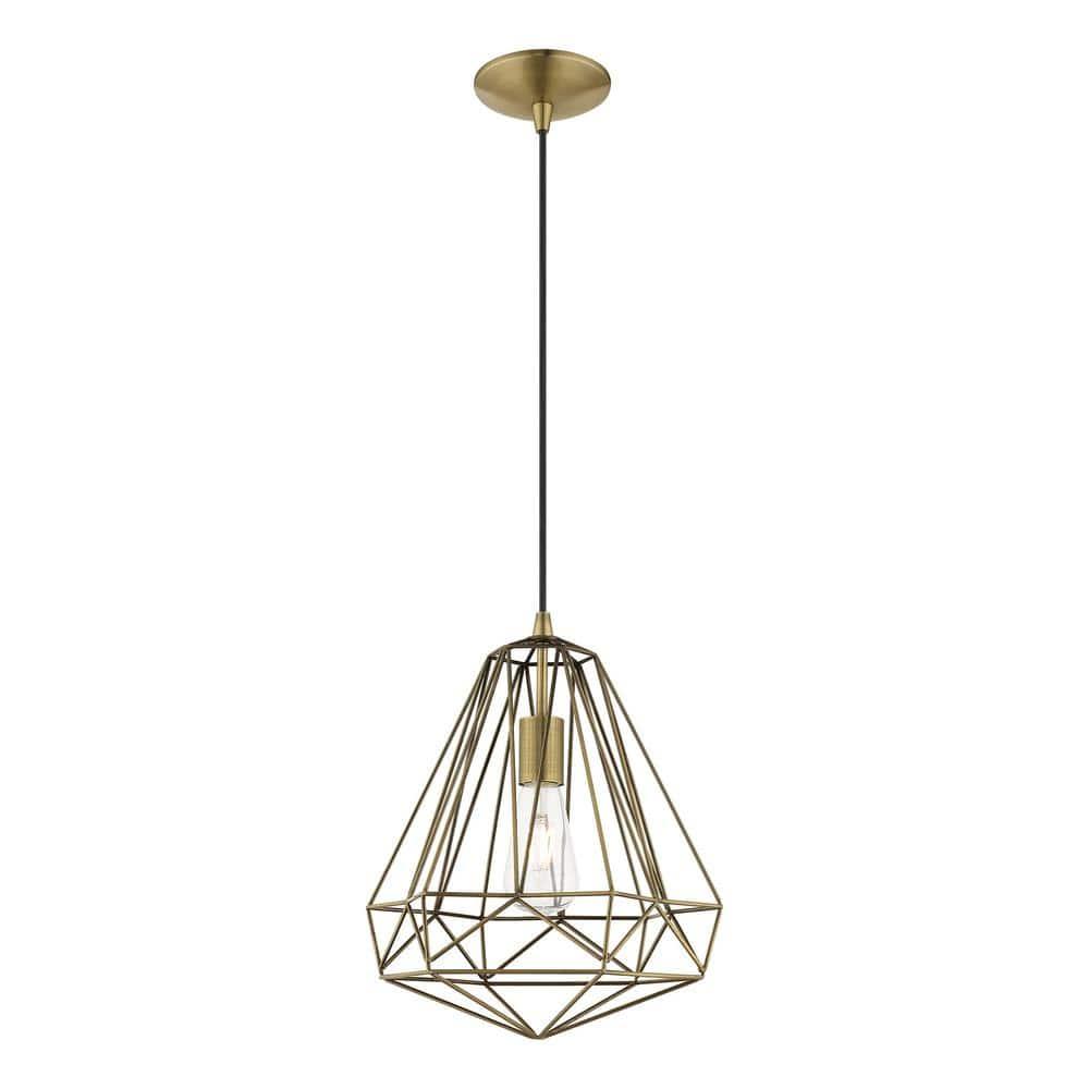 Livex Lighting Knox 1 - Light Pendant in  Antique Brass