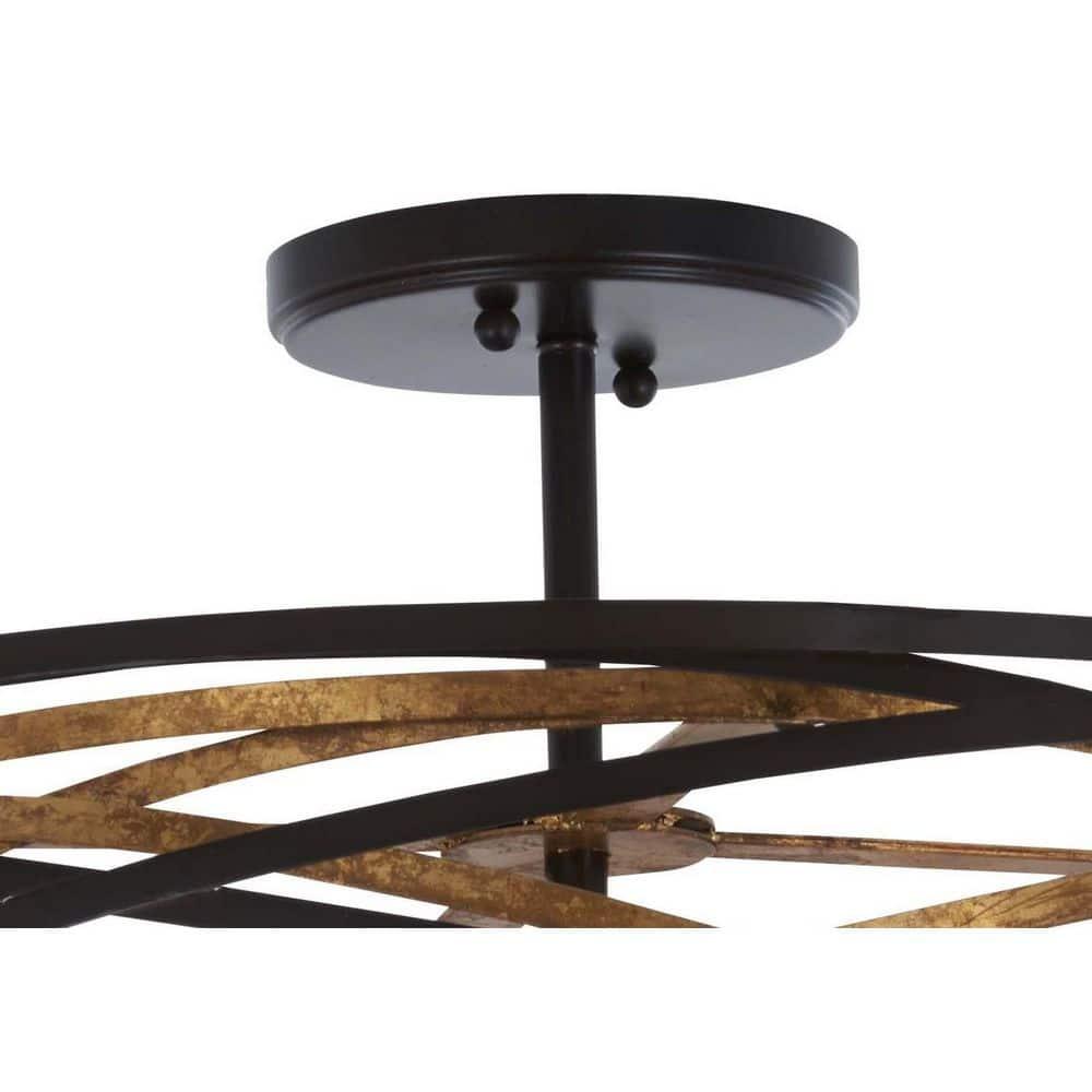 Minka Lavery Vortic Flow 20" Wide Dark Bronze and Mosaic Gold 5-Light Pendant