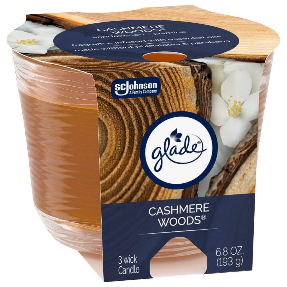 Glade 3 Wick Scented Candles - Cashmere Woods - 6.8oz