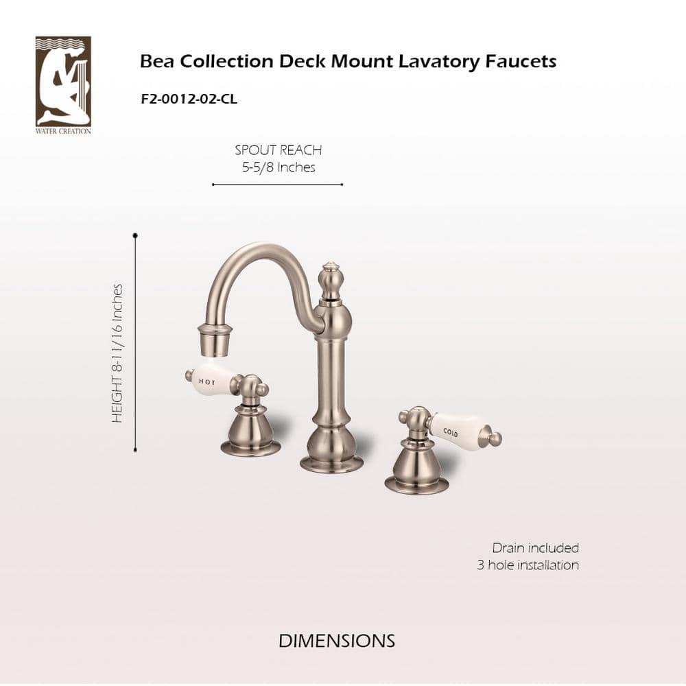 Vintage Widespread 2-handle Bathroom Faucet with Drain Assembly