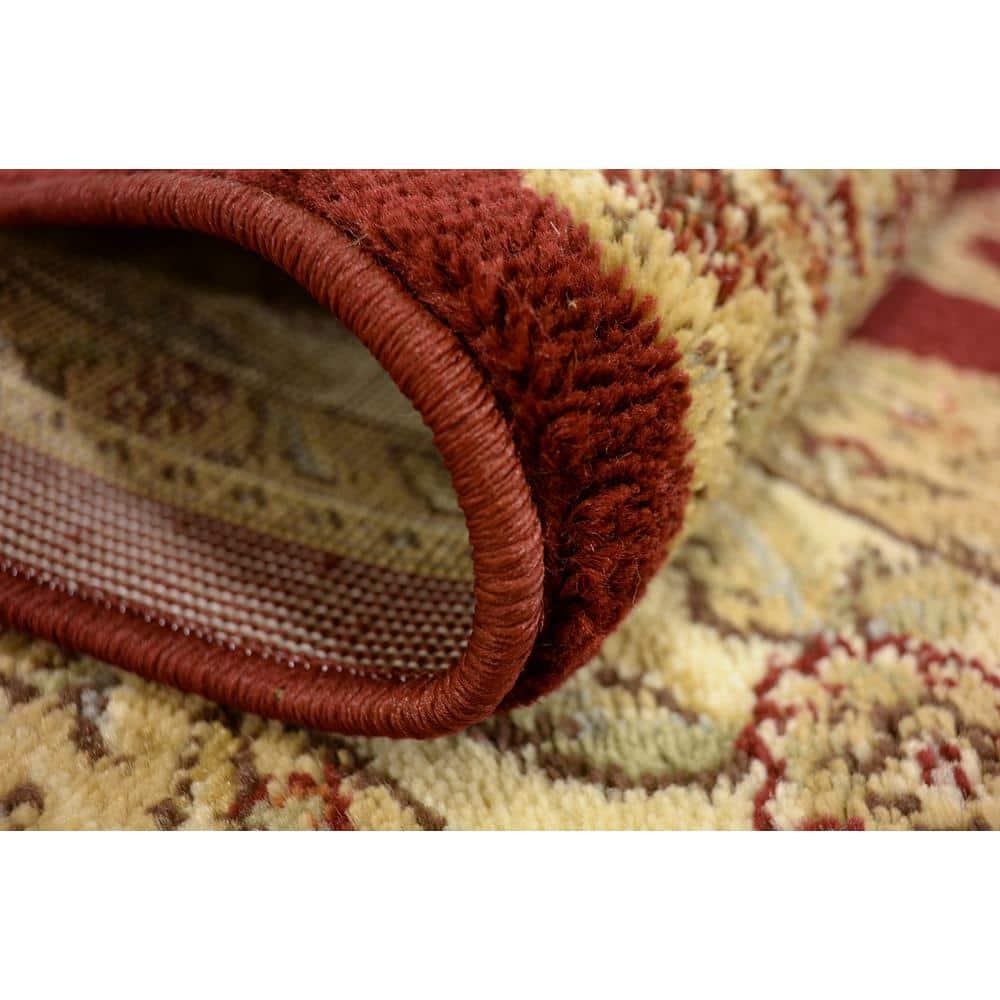 Unique Loom Voyage Collection Area Rug - Reddington (4' 1" Square Red/Cream)