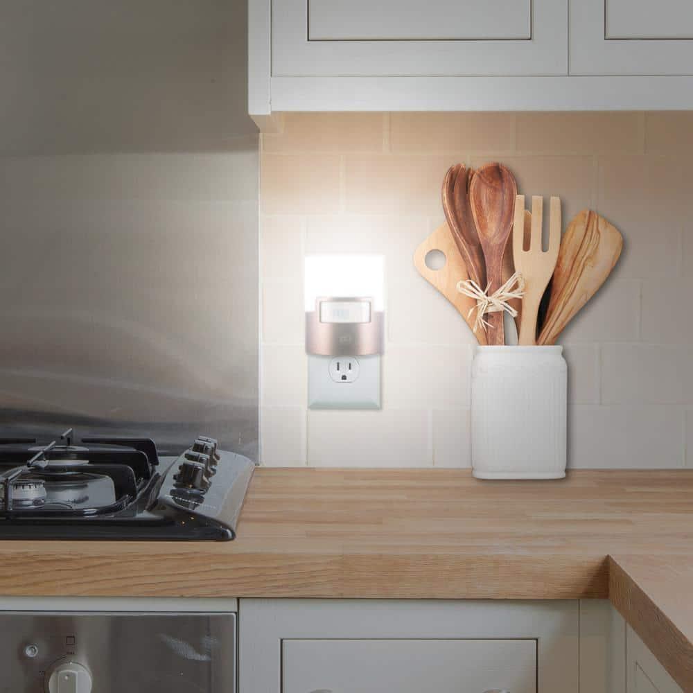 Bronze Motion-Activated LED Night Light with Soft White Glow