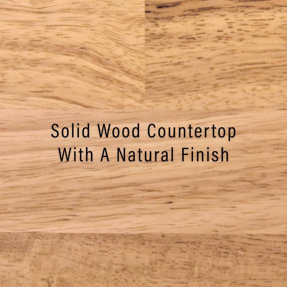 Full Size Wood Top Kitchen Cart Black - Crosley: Mobile Storage, 3 Cabinets, Spice Rack