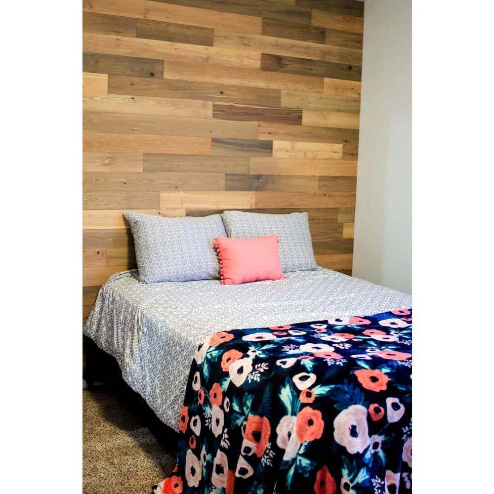 Timberchic River Reclaimed Wooden Wall planks - Simple Peel & Stick Wall Covering Application for DIY Accent Wall & Home Improvement - Modern, Premium Wall Paneling