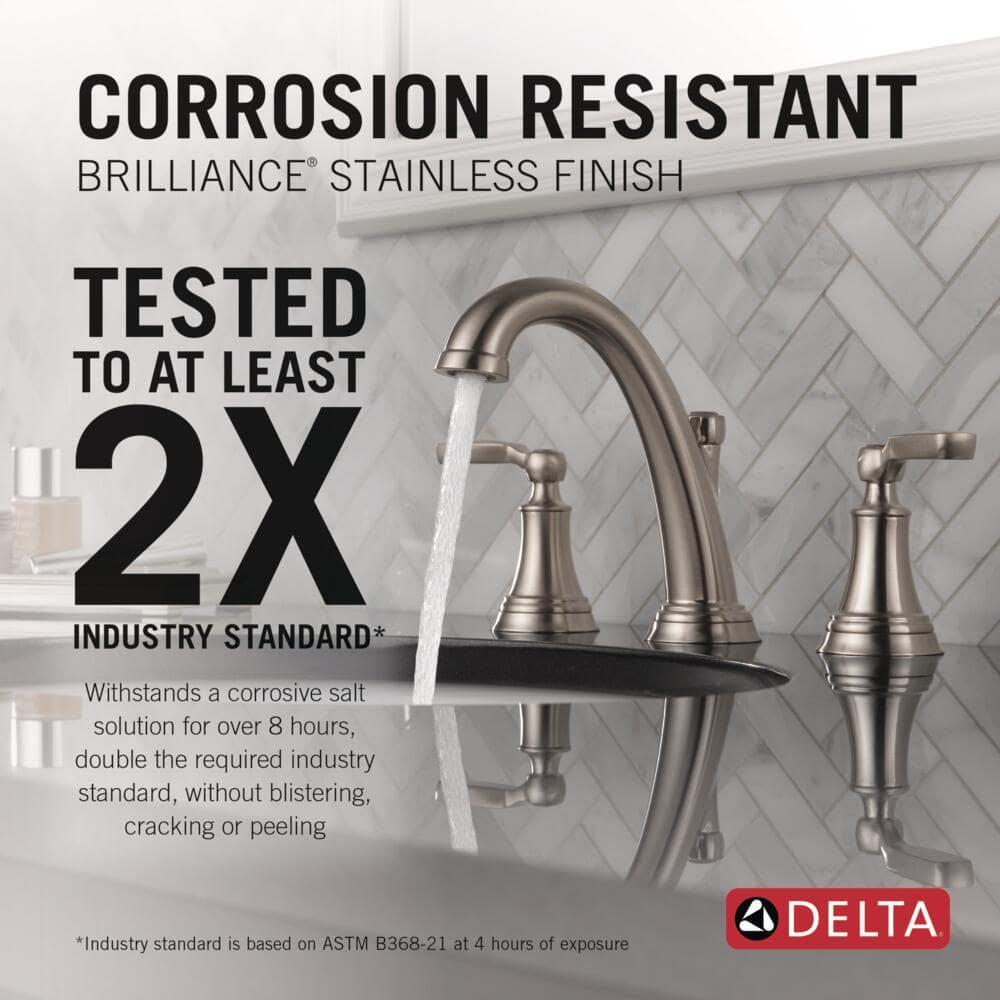 Woodhurst Widespread Bathroom Faucet 3 Hole, 2-handle Bathroom Sink Faucet with Drain Assembly