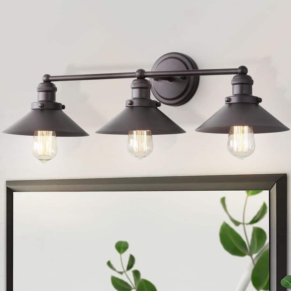 July 26.5" 3-light Metal Vanity Light, Oil Rubbed Bronze