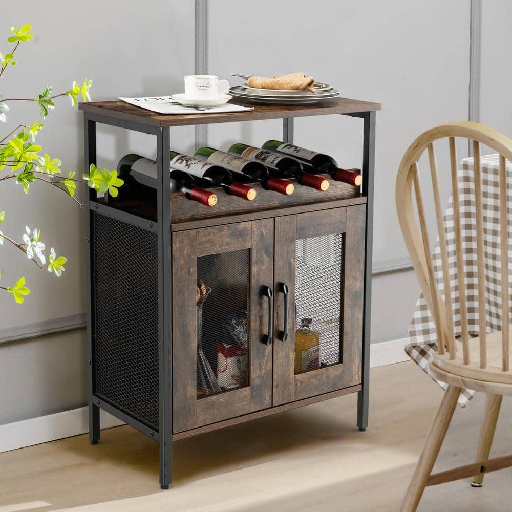 Industrial Sideboard Buffet Cabinet with Removable Wine Rack