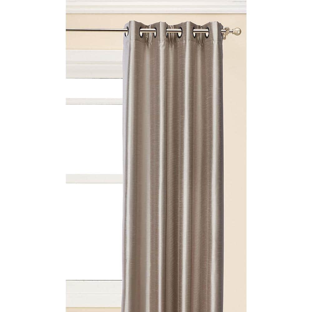 Curtainworks Malta Indoor Curtain, Polyester Room Darkening Faux Silk Grommet Single Panel, Sand, 50" x 84"