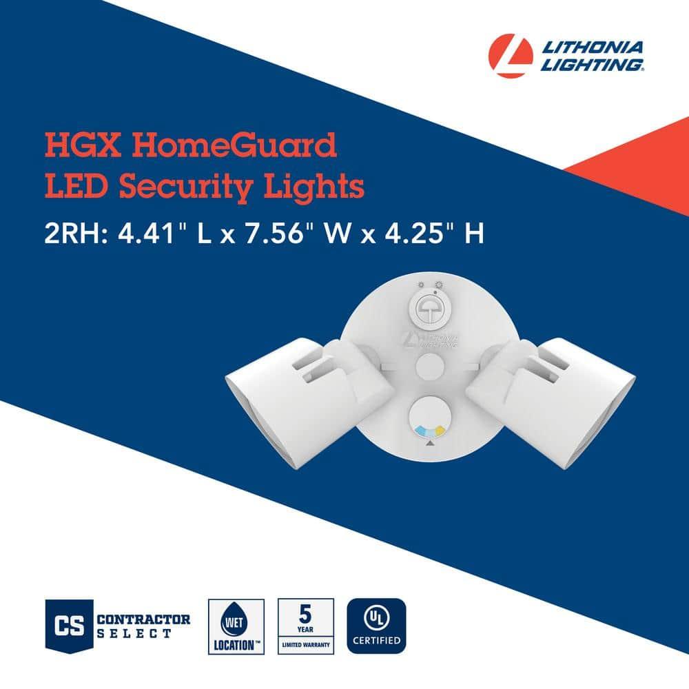 Lithonia Lighting 2 - Head Hardwired Dusk to Dawn Outdoor Security Flood Light with Motion Sensor