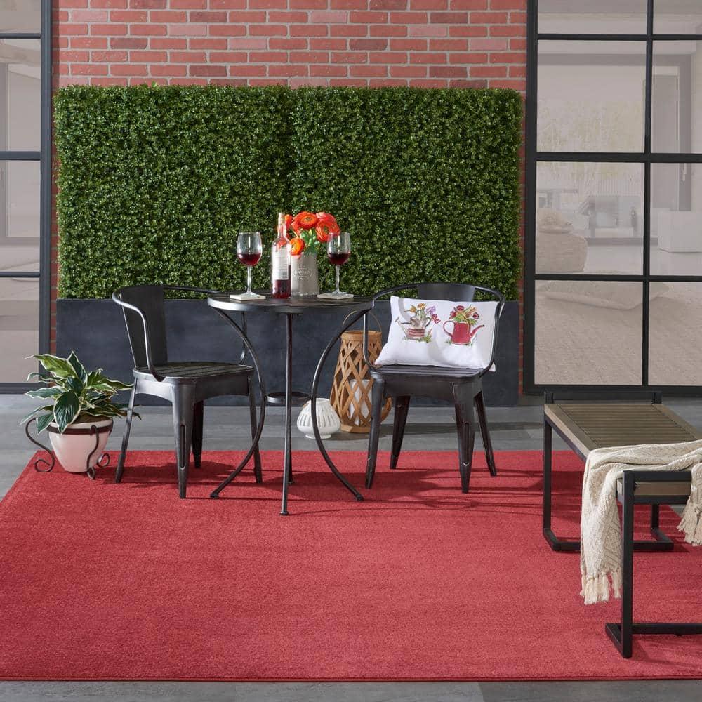 Nourison Essentials Easy Care Indoor Outdoor Area Rug - Brick Red 8' x 10'