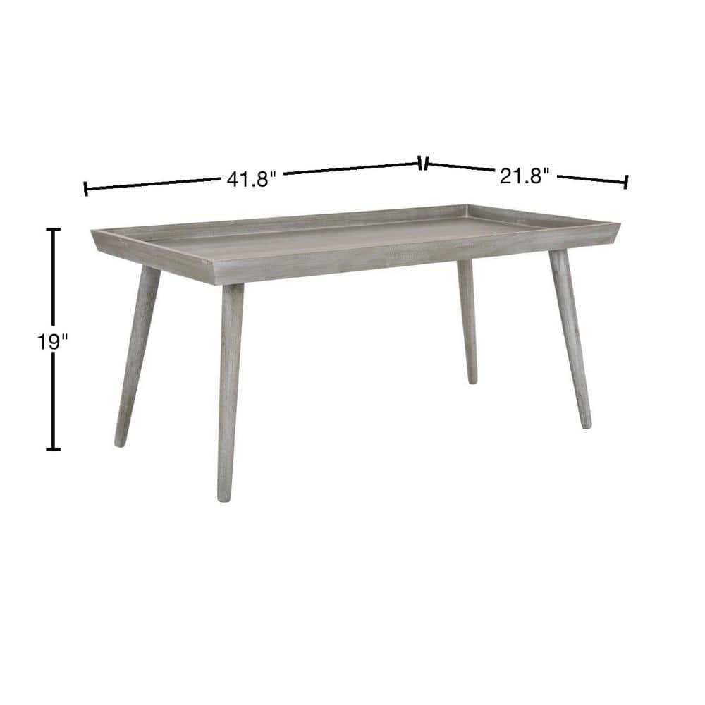 Nonie Coffee Table With Tray - Slate Grey - Safavieh