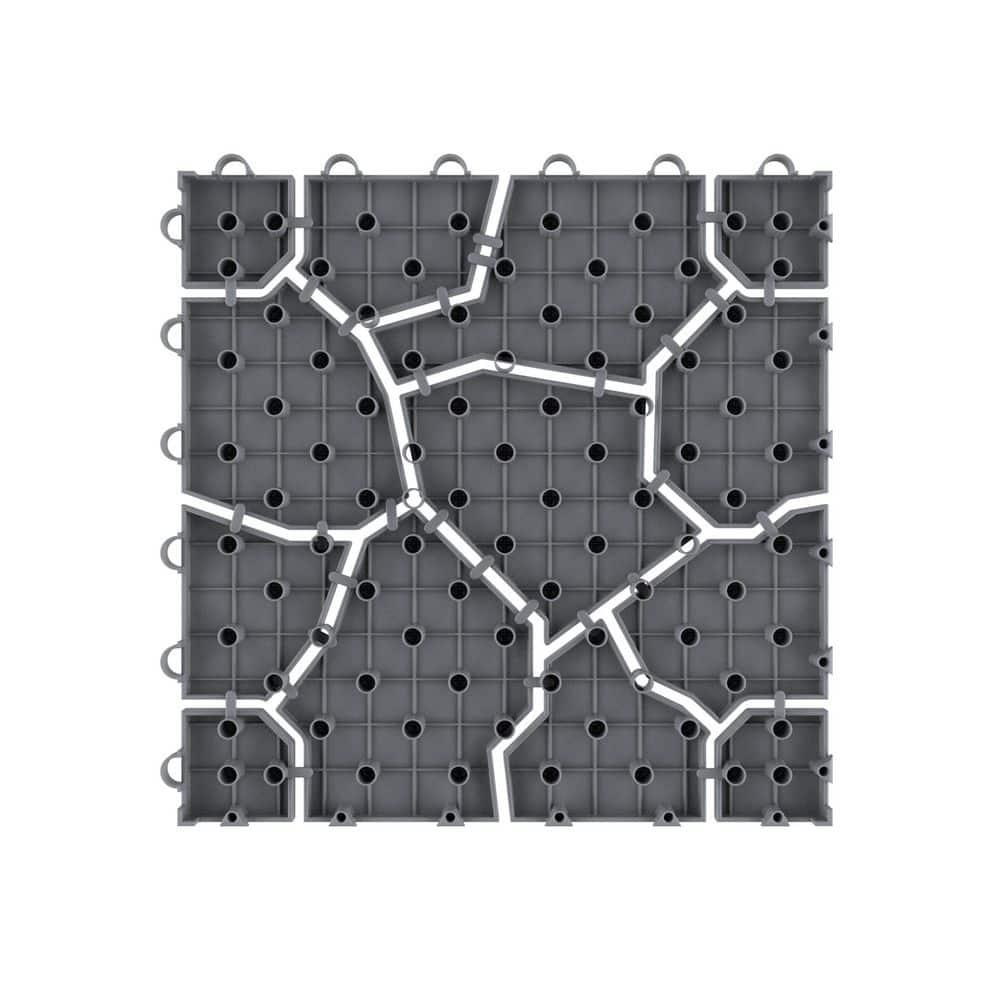 Pure Garden 6-Pack of Interlocking Weather-Resistant Deck Tiles (Gray)
