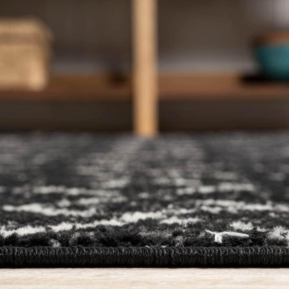 JONATHAN Y Moroccan HYPE Boho Vintage Diamond Black/Ivory 3 ft. x 5 ft. Area Rug