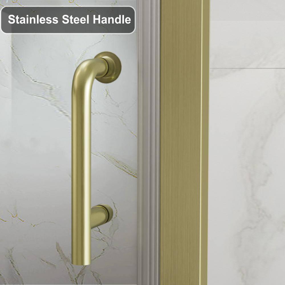 32-33.5 in. W x 72 in. H Pivot Swing Frameless Shower Door with Clear SGCC Tempered Glass