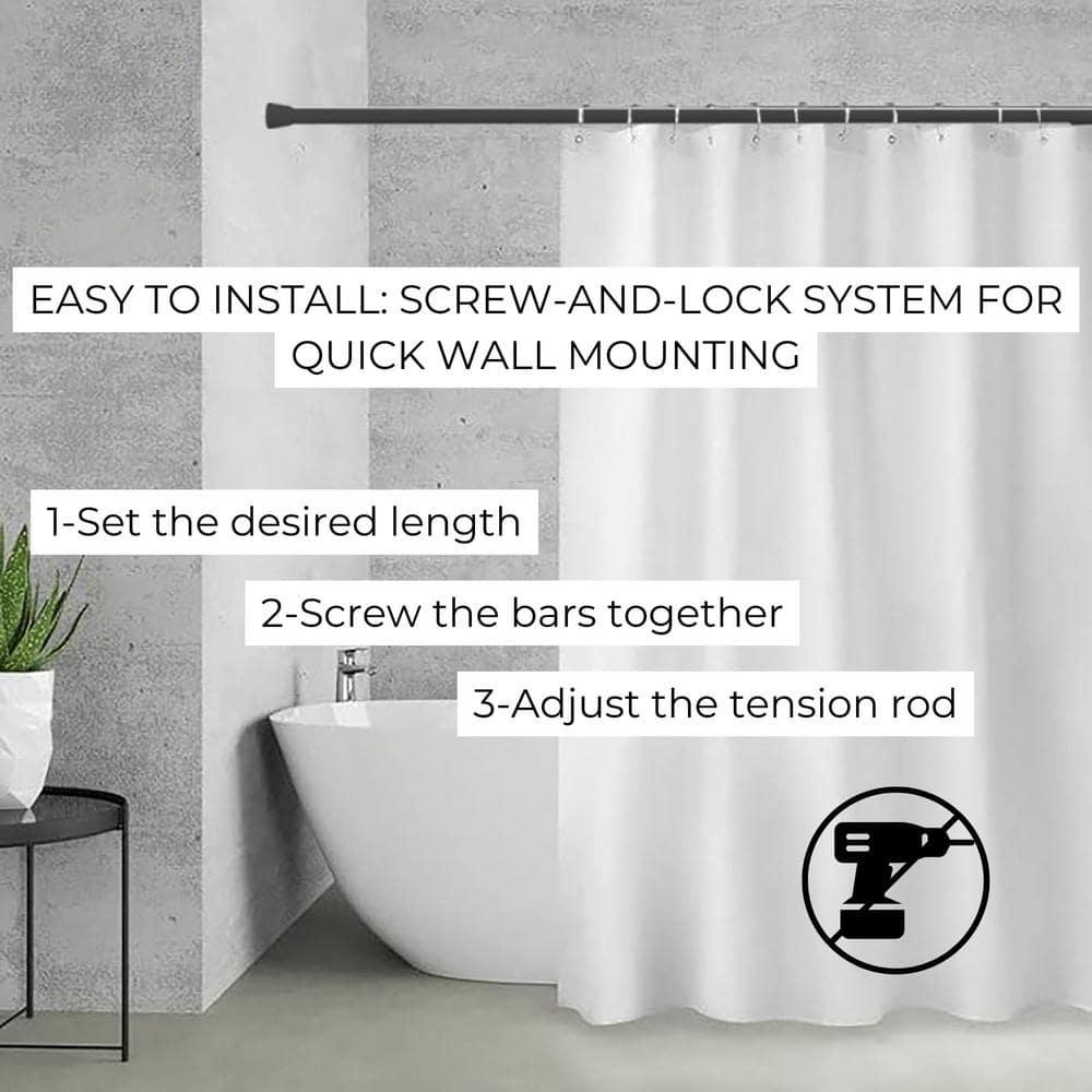 Evideco Adjustable Shower Curtain Rod, Tension Design for Quick Installation, Extendable Length 41.3 to 98.4 Inches