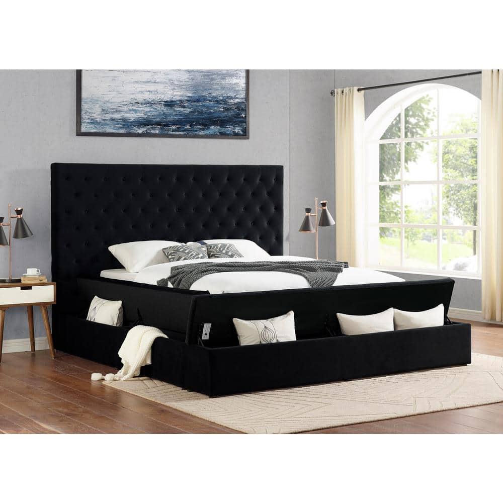 Best Master Furniture Upholstered Panel Storage Bed